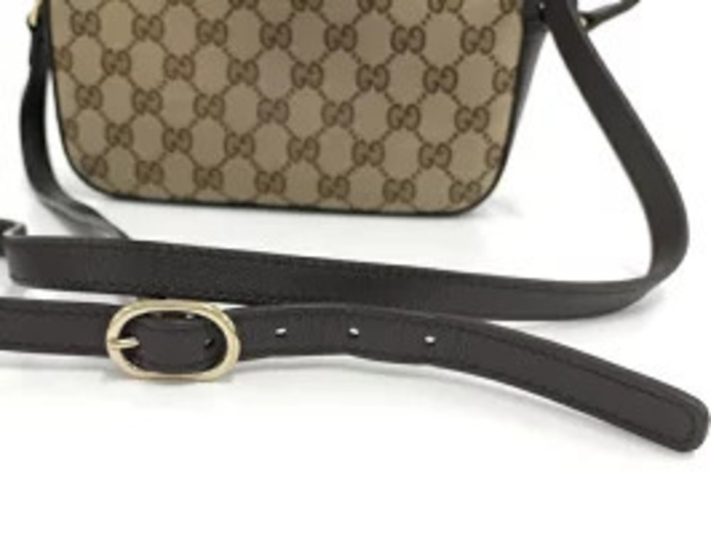Gucci Bee Beige Brown Bag Shoulder GG Canvas Sherry - Picture 7 of 9